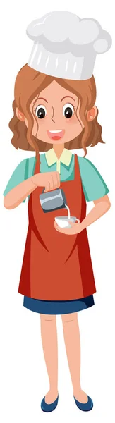 Personagem Desenho Animado Barista Ilustração Fundo Branco — Fotografia de Stock