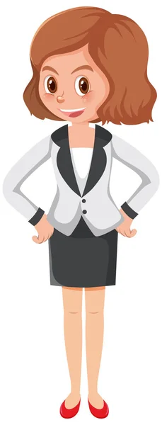 Personagem Desenho Animado Secretário Ilustração Fundo Branco — Fotografia de Stock