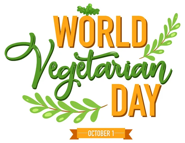 Logotipo Dia Mundial Vegetariano Sobre Fundo Branco Ilustração — Fotografia de Stock