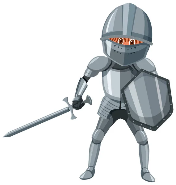 Medieval Knight Armor Costume Isolated Illustration — Stock Vector