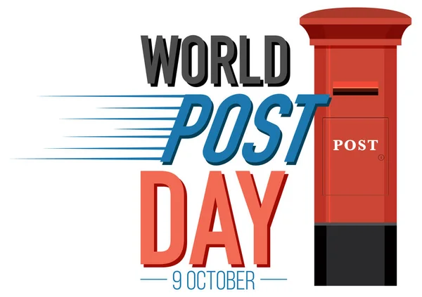 Banner Del Día Mundial Del Post Con Una Ilustración Del — Vector de stock
