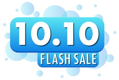 10.10 Flash satış tanıtım afişi illüstrasyonu
