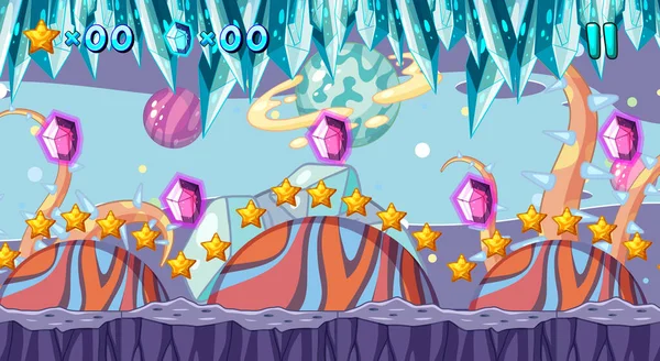 Bir Oyun Şablonu Galaksi Uzay Sahnesi çizimi