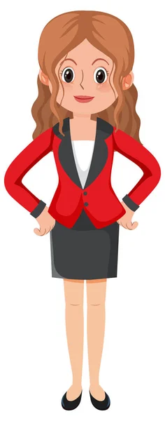 Secretary Cartoon Character White Background Illustration — Stock Vector