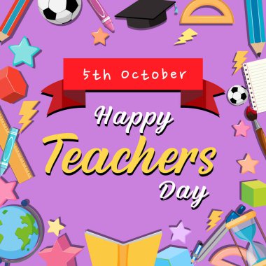 Öğretmenler Günü 'nüz kutlu olsun afiş illüstrasyonları