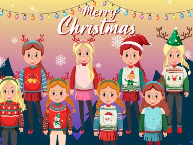 Gençler Noel kıyafetleri giyip resim çiziyorlar.