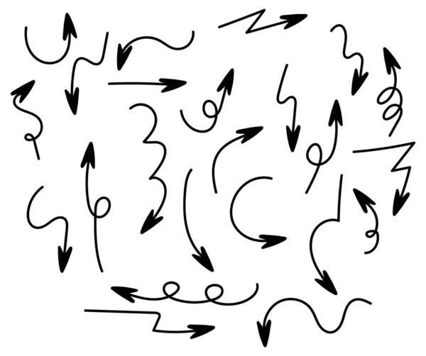 白色背景图上不同方向的一组箭头 — 图库矢量图片