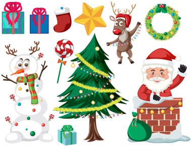 Ağaç ve süslemeli Noel seti