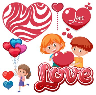 Sevgililer Günü temalı birçok kalp çizimi