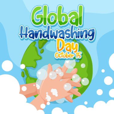 Küresel Yıkama Günü Afiş Tasarımı illüstrasyonu