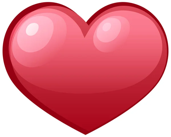 Γυαλιστερή Κόκκινη Καρδιά Απομονωμένη Εικόνα — Διανυσματικό Αρχείο