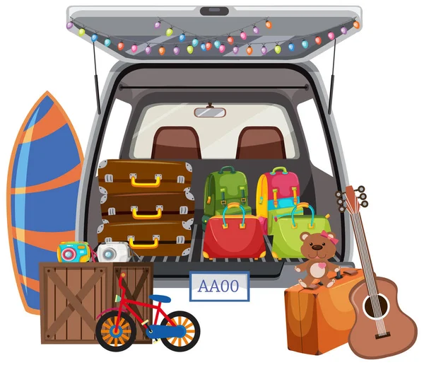 Object Sale Car Boot Illustration — Stock Vector