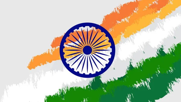 灰色の背景イラストのインドの旗のデザイン — ストックベクタ
