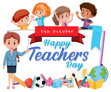 Kadın ve çocuk resimli Öğretmenler Günü bayrağınız kutlu olsun.