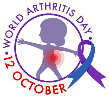 Kadın silueti illüstrasyonlu Dünya Artrit Günü afişi