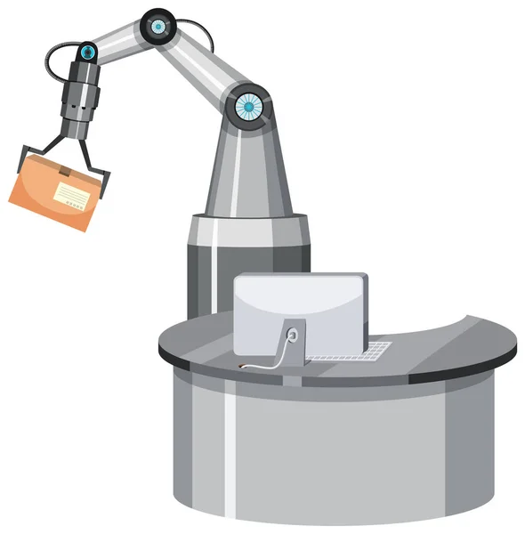 Μια Ρομποτική Μηχανή Που Χρησιμοποιεί Στην Απεικόνιση Εργοστασίων — Διανυσματικό Αρχείο