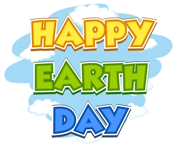 Happy Earth Day Typografie Logo Design Illustration — Stockvektor