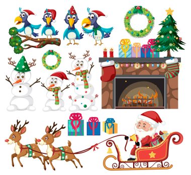 Ağaç ve süslemeli Noel seti