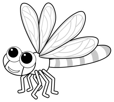 Siyah ve beyaz doodle karakter çizimi