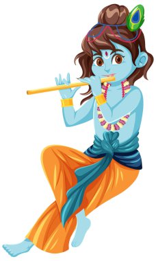 Beyaz arkaplan illüstrasyonunda Hint gogu