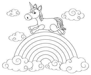 Siyah ve beyaz doodle karakter çizimi