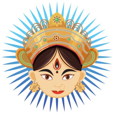 Beyaz arkaplandaki Hint Tanrısı çizimi