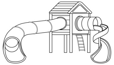 Siyah ve beyaz doodle karakter çizimi