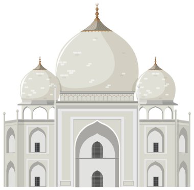 Beyaz illüstrasyonda cami tasarımı