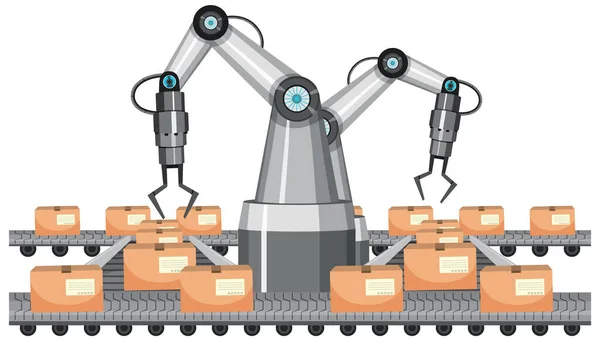Μηχανική Ρομποτική Βραχίονα Ρομπότ Απεικόνιση — Διανυσματικό Αρχείο