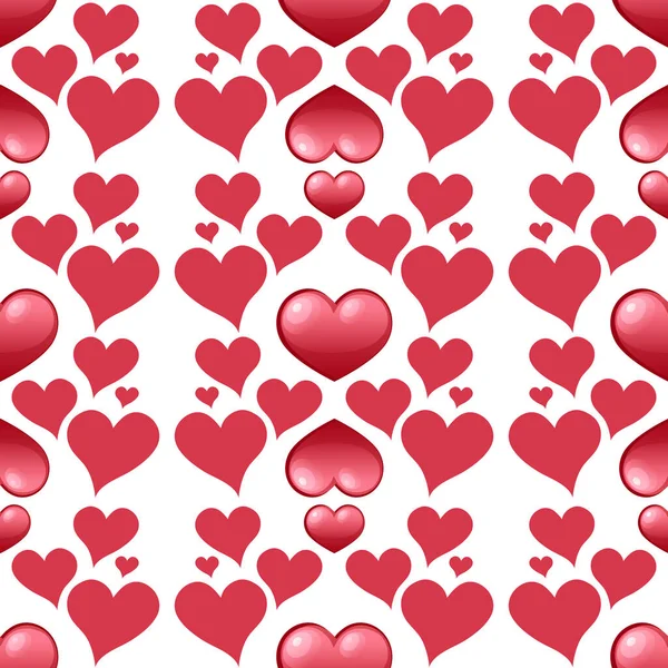 Illustration Motif Coeur Rouge Sans Couture — Image vectorielle