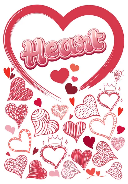 Valentine Θέμα Πολλές Καρδιές Απεικόνιση — Διανυσματικό Αρχείο