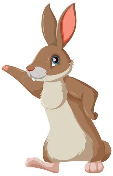 一人で立って茶色のウサギのイラスト — ストックベクタ