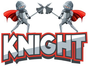 Beyaz arkaplan illüstrasyonunda medya şövalyesi logosu