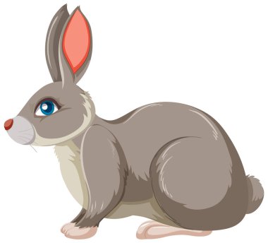 Şirin tavşancık, tek başına oturuyor.