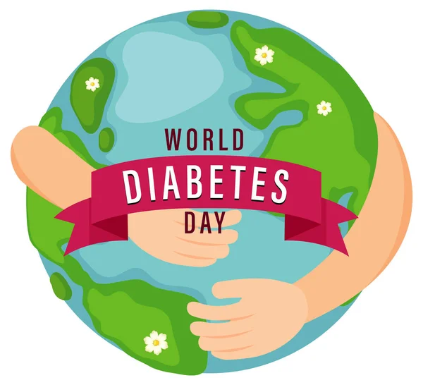 Diseño Póster Para Ilustración Del Día Mundial Diabetes — Archivo Imágenes Vectoriales