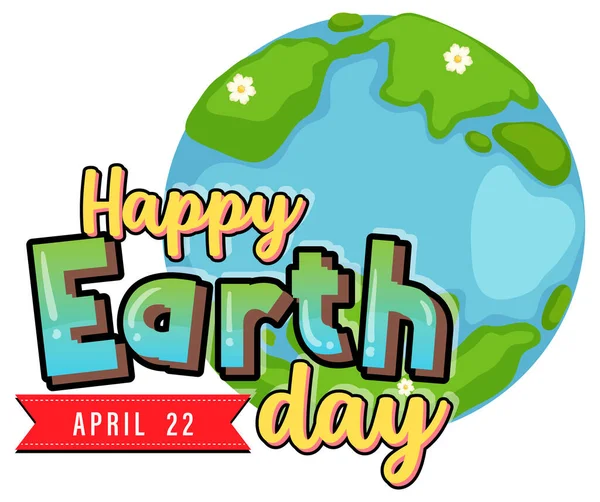 Happy Earth Day April Logo Design Illustration — Stockvektor