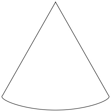 Renklendirme için konik şekil karalama çizelgesi