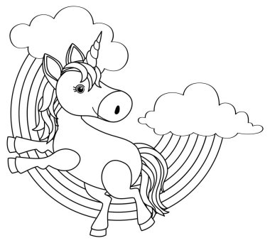 Siyah ve beyaz doodle karakter çizimi