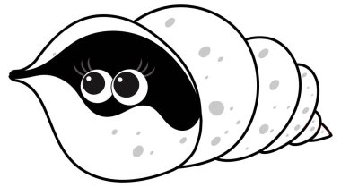 Siyah ve beyaz doodle karakter çizimi