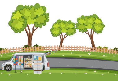 Beyaz arkaplan resimlerinde bit pazarı sahnesi