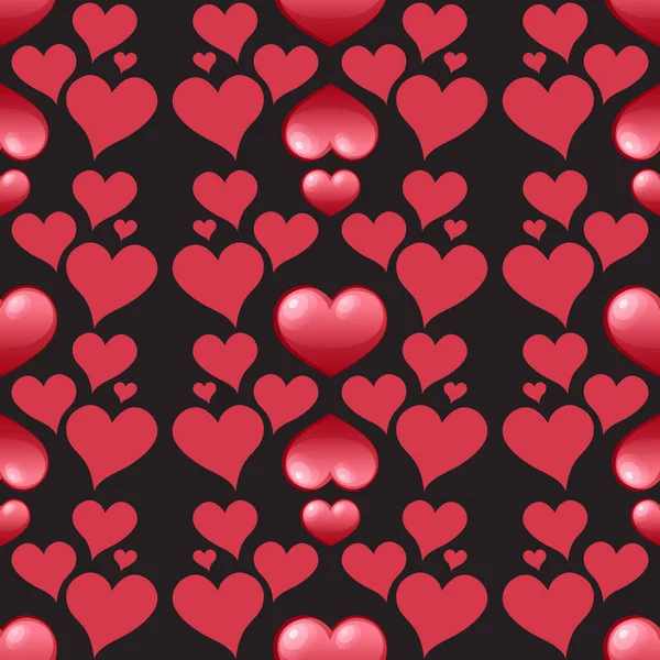 Απρόσκοπτη Απεικόνιση Κόκκινο Μοτίβο Της Καρδιάς — Διανυσματικό Αρχείο