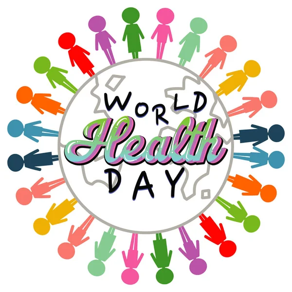Poster Design World Health Day Illustration — Stock Vector