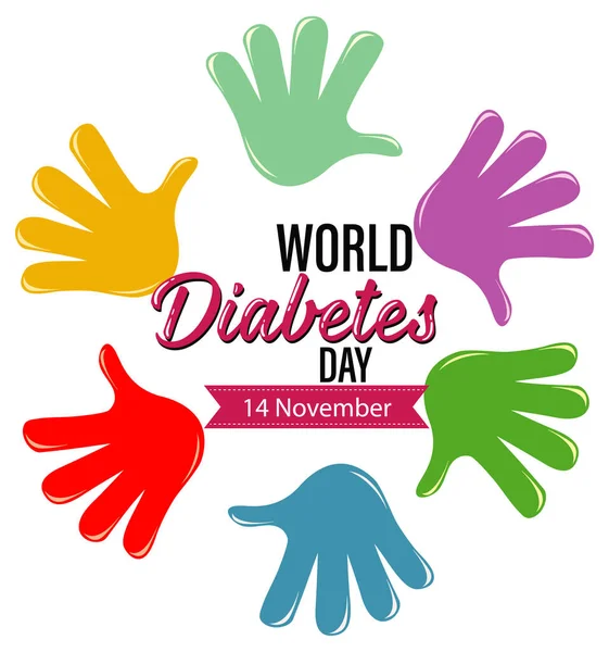 Diseño Póster Para Ilustración Del Día Mundial Diabetes — Vector de stock