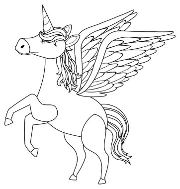 Siyah ve beyaz doodle karakter çizimi