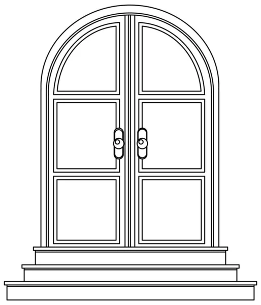 イラストの着色のためのドアのドアの概要 — ストックベクタ