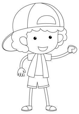 Siyah beyaz karalama karakteri çizimi