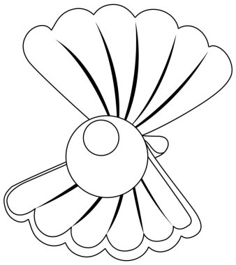 İnci siyah ve beyaz karalama karakteri çizimi