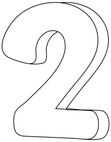 Anzahl Schwarz Weißes Doodle Zeichen Illustration — Stockvektor