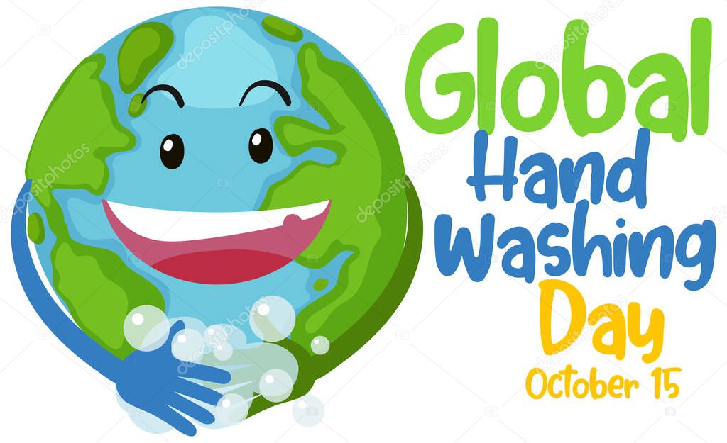 Global Handwashing Day banner design illustration
