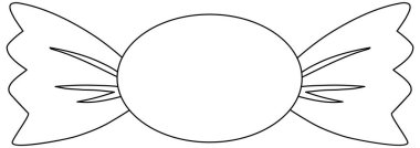 Şeker siyah ve beyaz karalama karakteri çizimi